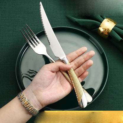 Frosted Stainless Steel Cutlery Set (Fork, Spoon & Knife)