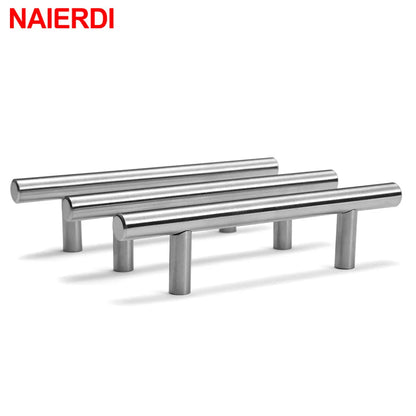 Stainless steel bench with 'NAIERDI' branding on a white background