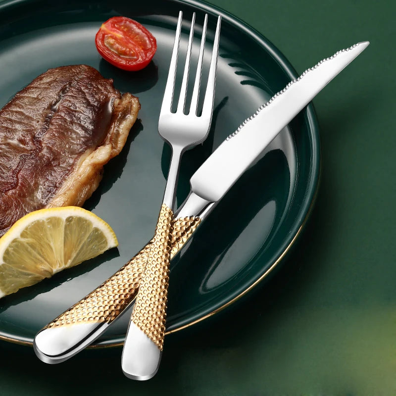 Frosted Stainless Steel Cutlery Set (Fork, Spoon & Knife)