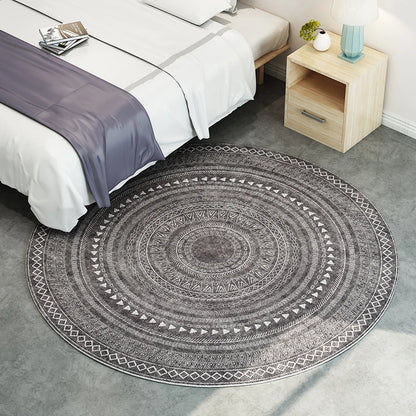 Modern Round Geometric Rug for Living Rooms