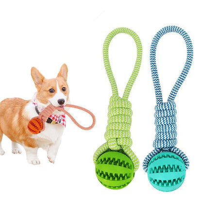 Dog Rope Chew Toy with Treat Ball – Tough, Dental-Friendly & Interactive