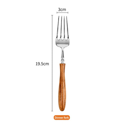Eco-Friendly Wooden & Stainless Steel Dinnerware Set
