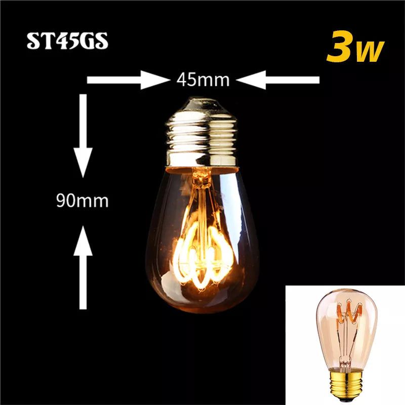 Retro Gold Spiral - Vintage Edison Bulb with Gold Tint - 20,000 Hour Life