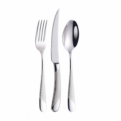 Frosted Stainless Steel Cutlery Set (Fork, Spoon & Knife)