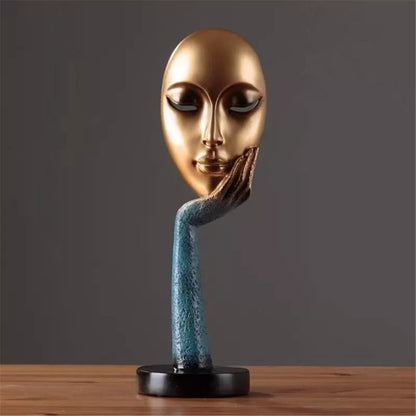 Abstract Meditating Lady Resin Sculpture – Modern Home Décor