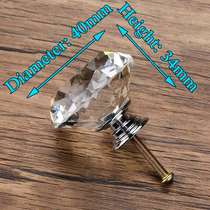 KAK Faceted Crystal Glass Cabinet Knobs