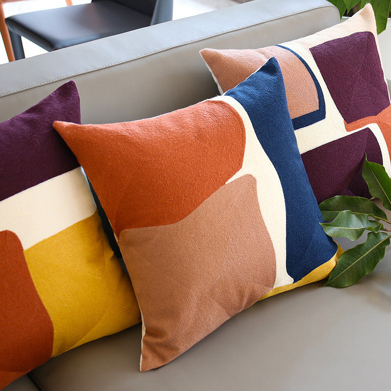 Moroccan Woven Throw Pillow Cover with Invisible Zipper