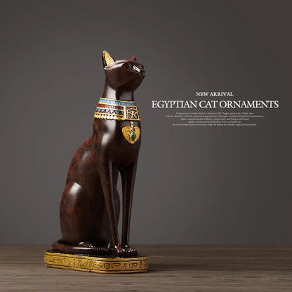 Hand-Painted Pharaoh Cat Statue for Living Room Ornaments