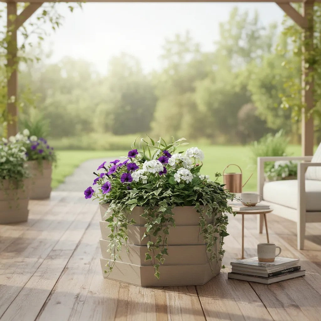 Indoor/Outdoor Lightweight Hexagon Planter Box