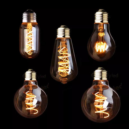 Retro Gold Spiral - Vintage Edison Bulb with Gold Tint - 20,000 Hour Life