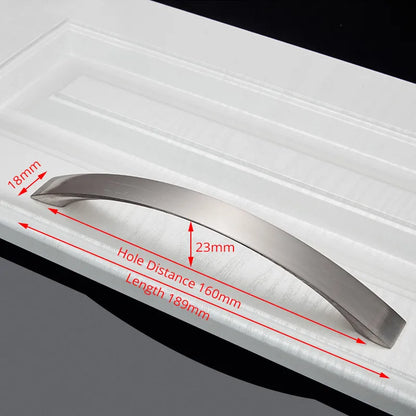Brushed Silver Curved Cabinet & Drawer Handles