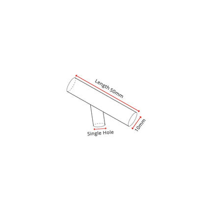 Brushed Stainless Steel T-Bar Cabinet Pulls – 2" to 24"