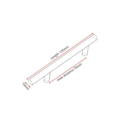 Brushed Stainless Steel T-Bar Cabinet Pulls – 2" to 24"