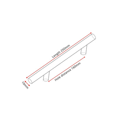 Brushed Stainless Steel T-Bar Cabinet Pulls – 2" to 24"