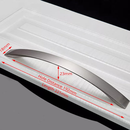 Brushed Silver Curved Cabinet & Drawer Handles
