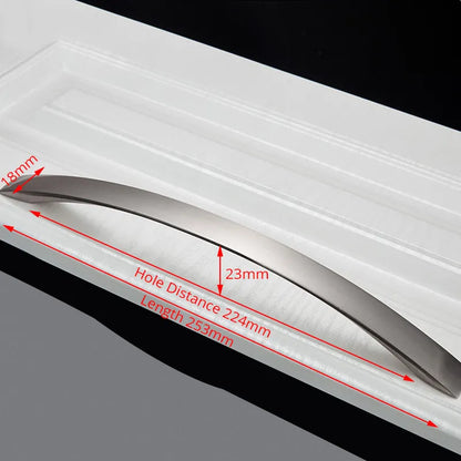 Brushed Silver Curved Cabinet & Drawer Handles