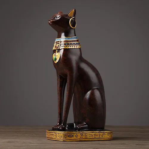 Hand-Painted Pharaoh Cat Statue for Living Room Ornaments