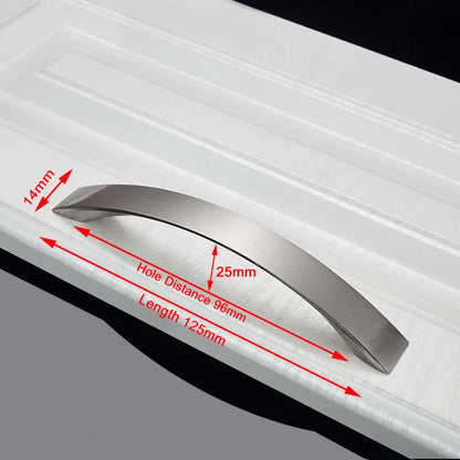 Brushed Silver Curved Cabinet & Drawer Handles