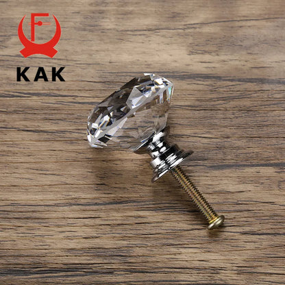 KAK Faceted Crystal Glass Cabinet Knobs