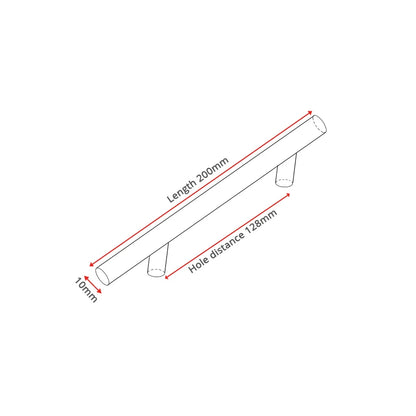 Brushed Stainless Steel T-Bar Cabinet Pulls – 2" to 24"