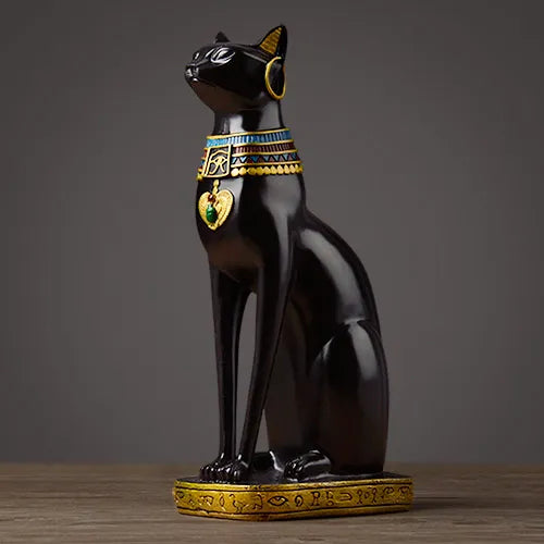 Hand-Painted Pharaoh Cat Statue for Living Room Ornaments