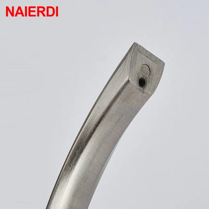 Brushed Silver Curved Cabinet & Drawer Handles