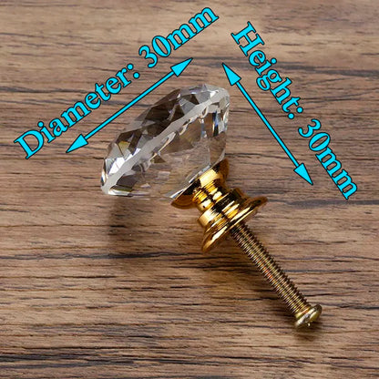 KAK Faceted Crystal Glass Cabinet Knobs