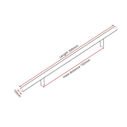 Brushed Stainless Steel T-Bar Cabinet Pulls – 2" to 24"