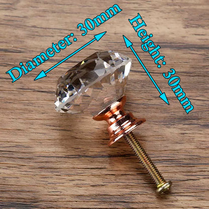 KAK Faceted Crystal Glass Cabinet Knobs