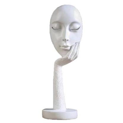 Abstract Meditating Lady Resin Sculpture – Modern Home Décor