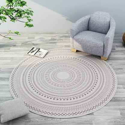Modern Round Geometric Rug for Living Rooms