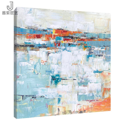 100% Handmade Textured Abstract Art Square Framed Painting Decor Moxie Original