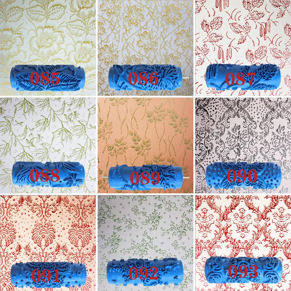 5" Reusable Rubber Paint Roller for Wall Decoration | 18 Patterns