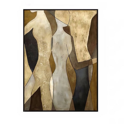 Hand-Painted Abstract Figure Canvas – Minimalist Modern Wall Art