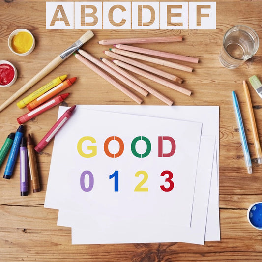 62-Piece Letter & Number Stencils – Reusable Alphabet Templates for DIY Painting