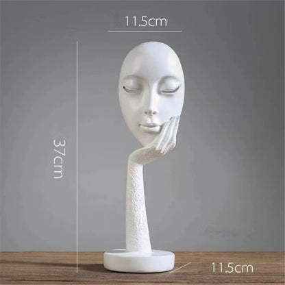 Abstract Meditating Lady Resin Sculpture – Modern Home Décor