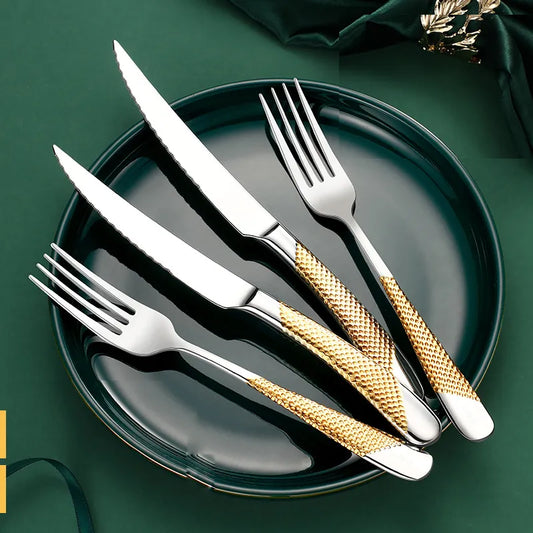 Frosted Stainless Steel Cutlery Set (Fork, Spoon & Knife)