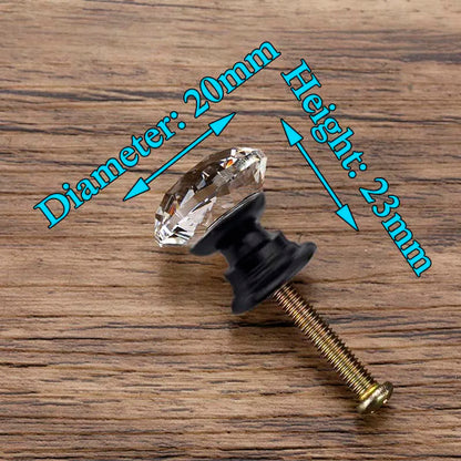 KAK Faceted Crystal Glass Cabinet Knobs