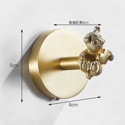 Brushed Gold Animal Wall Hooks
