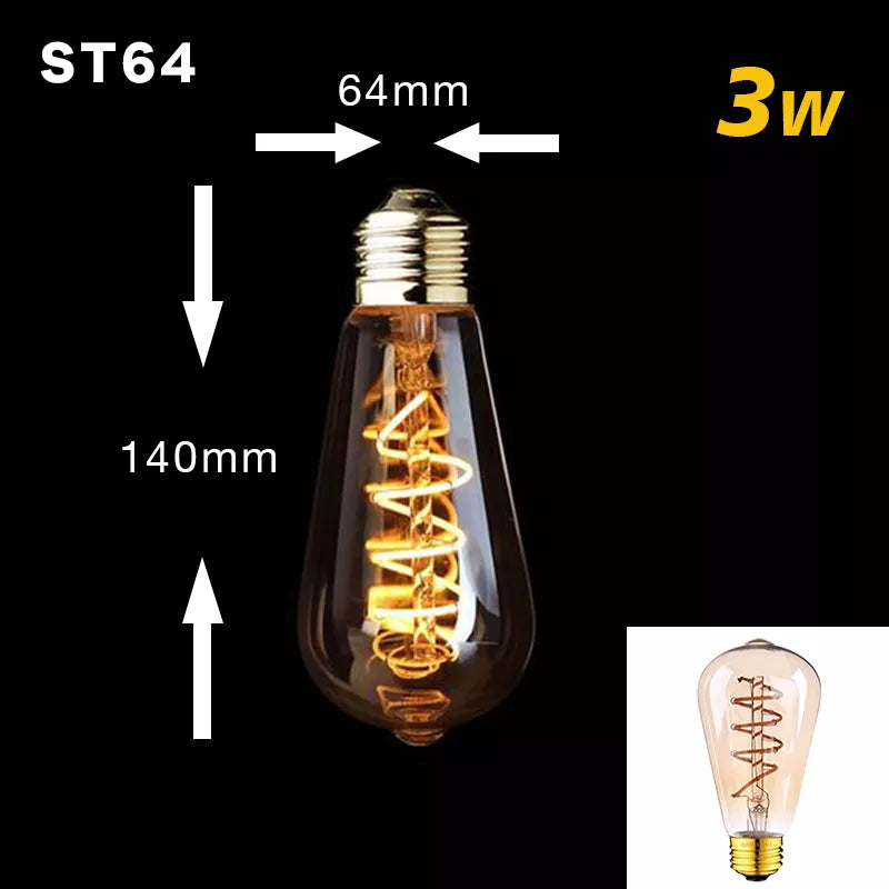 Retro Gold Spiral - Vintage Edison Bulb with Gold Tint - 20,000 Hour Life