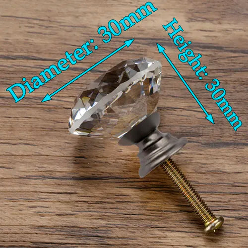 KAK Faceted Crystal Glass Cabinet Knobs