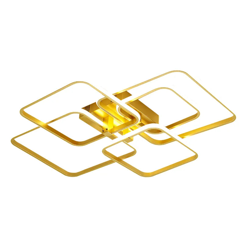 Modern Gold LED Ceiling Lamp with Remote and App Control
