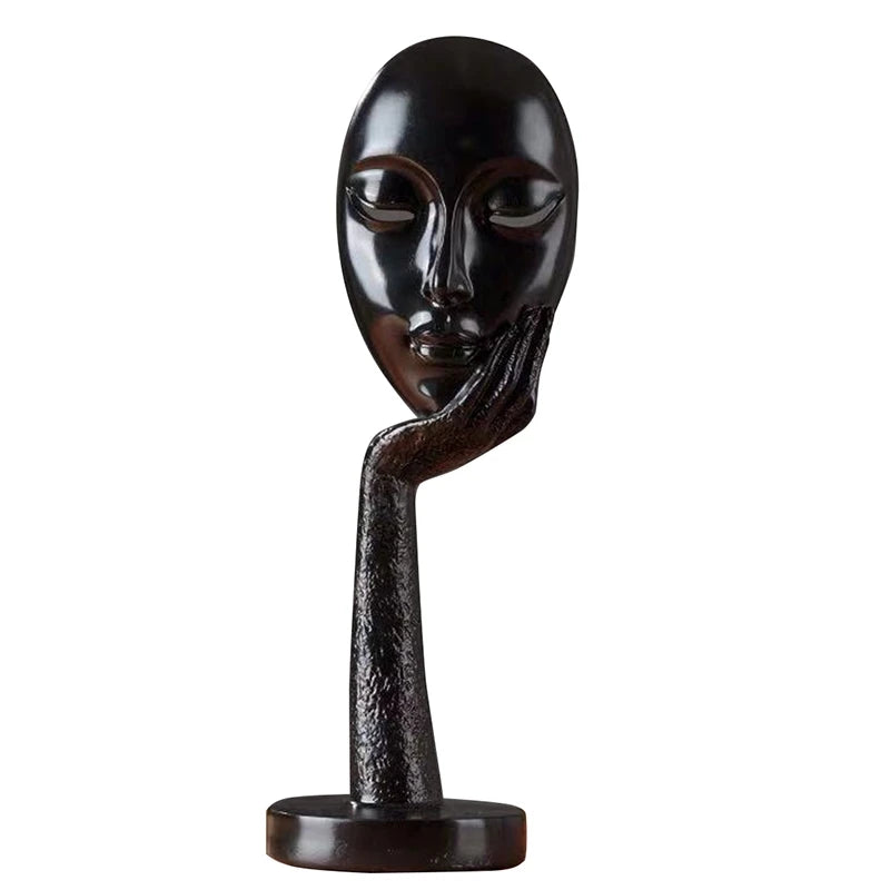 Abstract Meditating Lady Resin Sculpture – Modern Home Décor