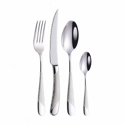 Frosted Stainless Steel Cutlery Set (Fork, Spoon & Knife)