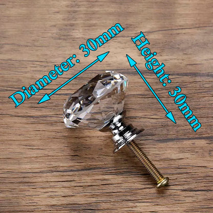 KAK Faceted Crystal Glass Cabinet Knobs