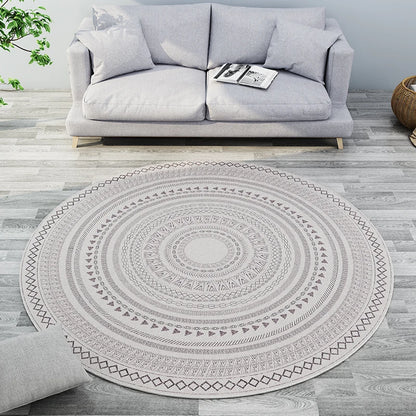 Modern Round Geometric Rug for Living Rooms