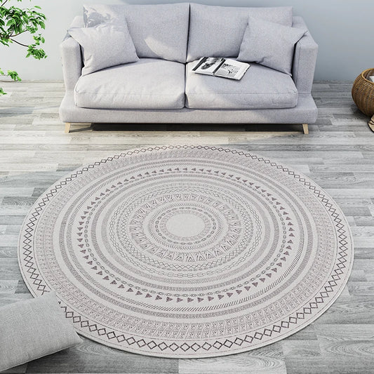 Modern Round Geometric Rug for Living Rooms