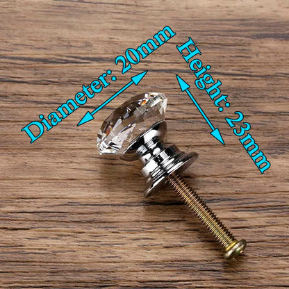 KAK Faceted Crystal Glass Cabinet Knobs
