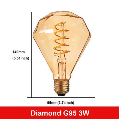 Vintage Spiral Filament Light Bulb - 15,000 Hour Life - E27 LED