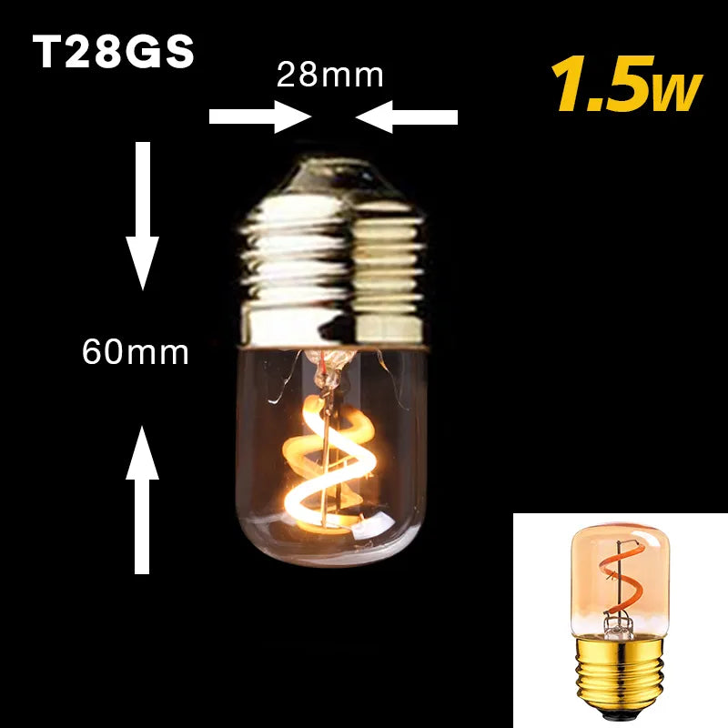 Retro Gold Spiral - Vintage Edison Bulb with Gold Tint - 20,000 Hour Life